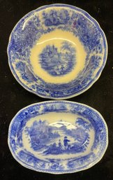 Two Leigh And Burgess Flow Blue Small Dishes