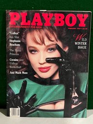 1987 February Playboy Magazine - Julie Peterson - Stephanie Beacham