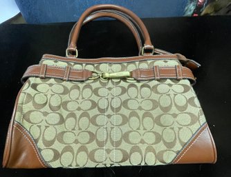 Brown Coach Handbag With Hand Straps