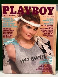 1982 April Playboy Magazine - COVER MARIEL HEMINGWAY - PLAYMATE LINDA RHYS VAUGHN