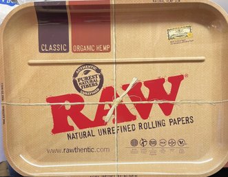 Raw Natural Unrefined Rolling Papers Metal Tray New