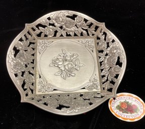 Pewter Royal Albert Old Country Roses Collection Platter