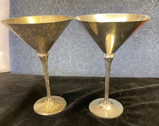 Pair Of Silver Plate Wine Cups