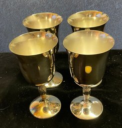 Set Of Four Silver Plate Wine Cups