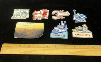 Six Refrigerator Magnets Nashville Seattle Block Island RI