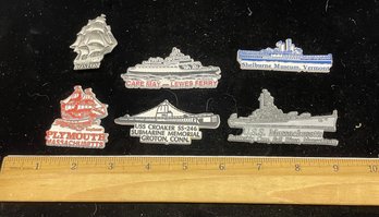 Six Refrigerator Magnets Ships Throughout History