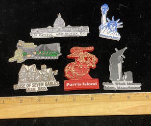 Six Refrigerator Magnets Parris Island Statue Of Liberty Salem MA