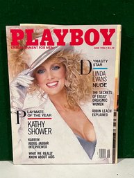 1986 June Playboy Magazine - Kathy Shower / Linda Evans