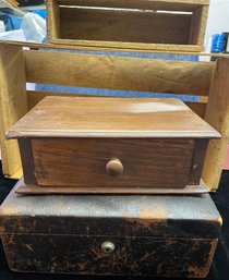 Wood Box And Crate Bundle 2 Jewelry Boxes One Small Crate One Larger Crate