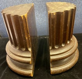 Heavy Wood Bookends Pedestal Style