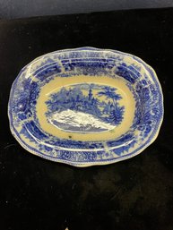 Flow Blue Oval Dish / Bowl