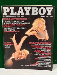 1983 January Playboy Magazine - Audrey And Judy Landers Sisters (Playmate Lonny Chin)