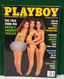 1993 November Playboy Magazine - Trio From Rio - Joyce Carol Oates - Julianna Young Centerfold
