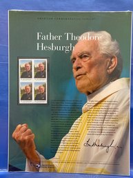 NEW American Commemorative Panels Stamps - Father Theodore Hesburgh  P41417