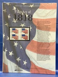 NEW American Commemorative Panels Stamps - Flag Act Of 1818. P40918