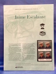 NEW American Commemorative Panels Stamps - Jaime Escalante  P41316