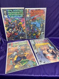 Image -lot Of 4 -  Issues #1, 2, 3, 4 - Cyber Force - All Are Bagged And Boarded