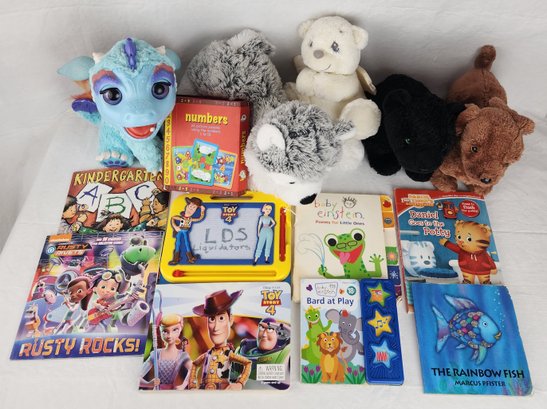 Toy Lot - Robotic Dragon, Plush Animals & Kids Books