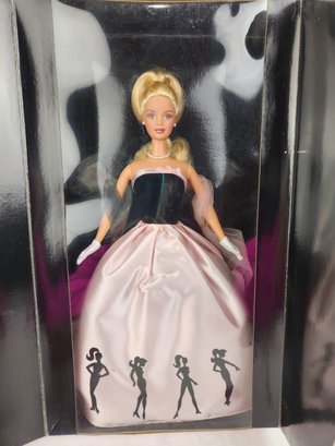 Timeless Silhouette Barbie With Pink And Black Gown - New In Original Box