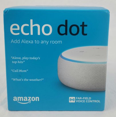 New, Sealed - White Amazon Alexa Echo Dot - Smart Assistant