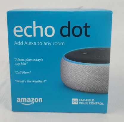 New Sealed - Amazon Alexa Echo Dot Black And Gray