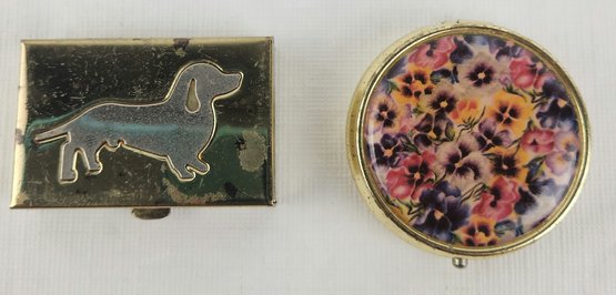 Pair Of Vintage Pill Boxes