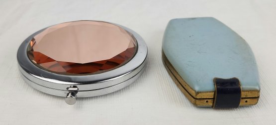 Pair Of Compact / Pocket Mirrors - One Is Signed Dorothy Grail Made In France