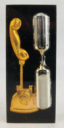Vintage Lucite Telephone Call Sand Hourglass Timer