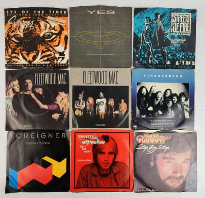 Lot Of 7' Vinyl LP Records (Tom Petty, Fleetwood Mac, Foreigner, Yes & More)