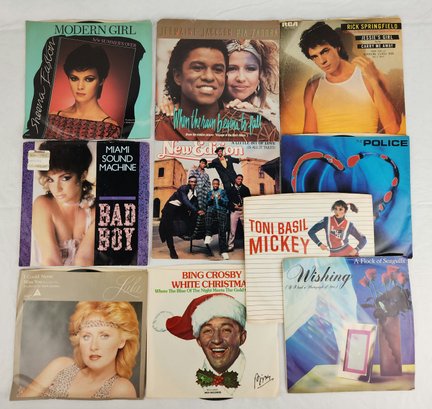 Lot Of 7' Vinyl LP Records -Rick Springfield, The Police, Toni Basil, Julu, Jermaine Jack, Miami Sound Machine