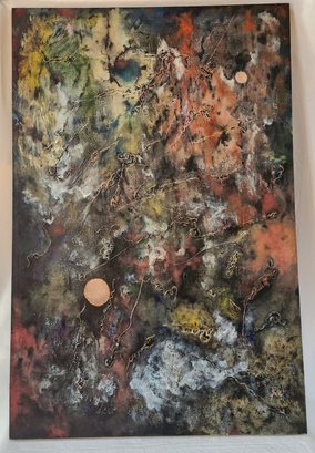 Large 60'x40' Artwork On Canvas Signed RCRL Primordia 'string Theory'
