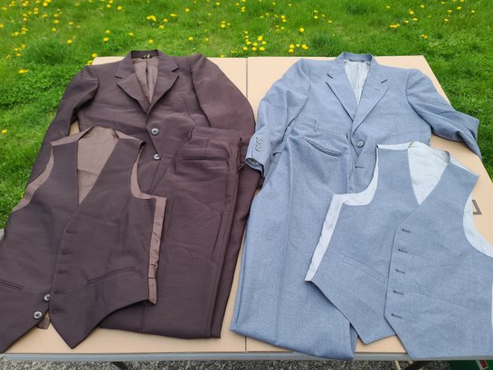Pair Of Suits (blazer Jacket, Pants & Vest Matching Sets)
