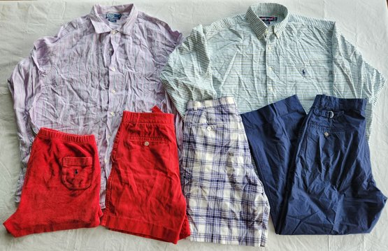 Lot Of Ralph Lauren Pants, Shorts & Long Sleeve Button Up Shirts