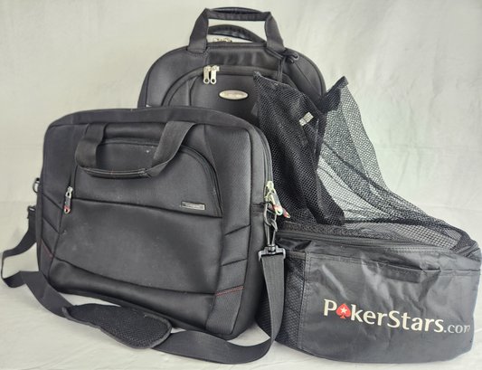 Samsonite Carry On Luggage, Samsonite Laptop Messenger Bag & Poker Stars Beach Cooler Bag