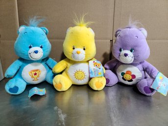 Lot Of 3 Official 11' Nanco Care Bears (Harmony, Champ & Funshine) Stuffed Plush