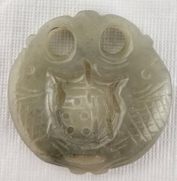 Vintage Chinese Carved Jade Fish Themed Pendant