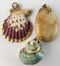 Vintage Sea Shell Pendants And Quartz Necklace Pendant