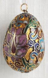 Vintage Enamel Decorative Egg Pendant