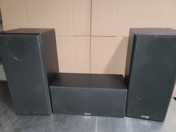 Pair Of Nuance Advantage Bookshelf Speakers And Center Speaker