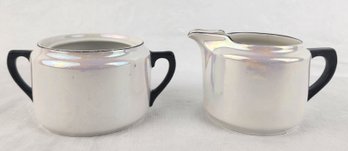 Vintage Bavaria Lusterware Creamer And Sugar Cup