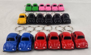 Lot Of 18 Beetle Car Keychains