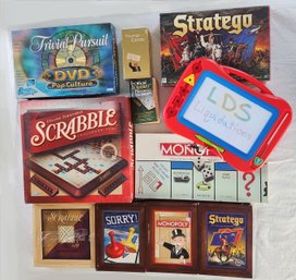 Lot Of Board Games (Stratego, Monopoly, Scrabble, Sorry, Trivia Pursuit)