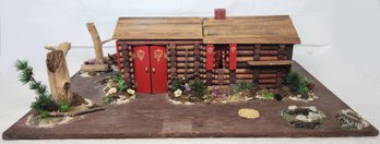 Large Custom Built Lincoln Log Doll House With Furniture And More