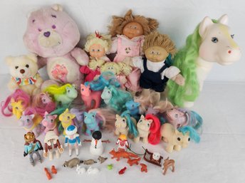 Lot Of My Little Pony, Cabbage Patch Kids, Playmobil, Care Bears Dolls & Figures