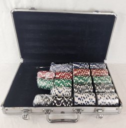 Poker Chips With Metal Travel Case