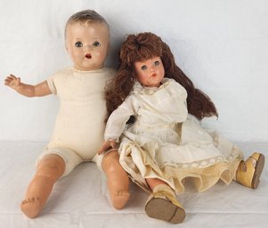 Pair Of Vintage Dolls - About 18-20' Tall