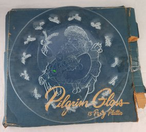 Pilgrim Glass 13 Inch Santa Claus Party Platter