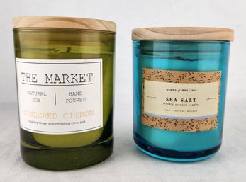 Pair Of New Scented Candles (11oz Gingered Citron & 9oz Herbs Of Healing Sea Salt)