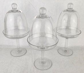 Pottery Barn Glass Pedestals Stands With Lids