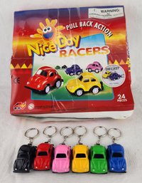 Lot Of 18 Pullback Action Diecast Racers Keychains